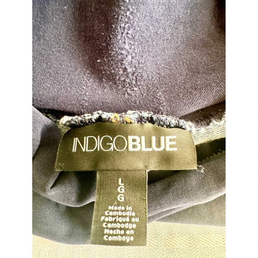 Indigo Blue Distressed Maternity Boyfriend Jeans Bundle 2 Pair Blue Size L